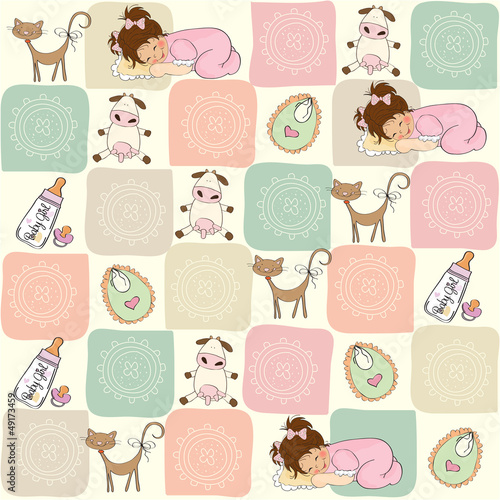 childish seamless pattern with toys