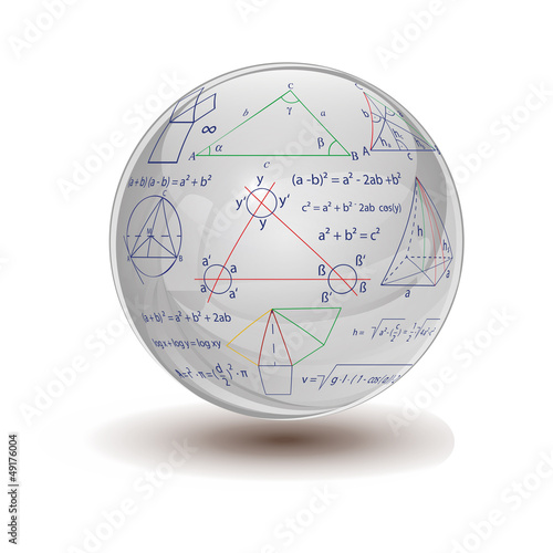 Glaskugel mit Formeln