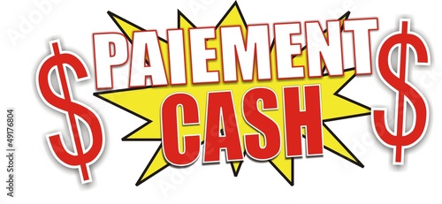 étiquette paiement cash