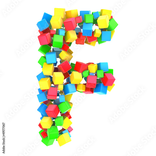 letters F of colorful cube