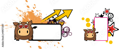 bull ball cartoon copyspace