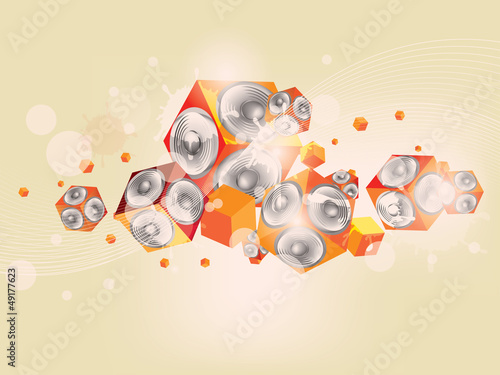 abstract music background with subwoofer