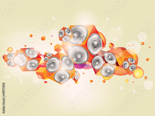 abstract music background with subwoofer