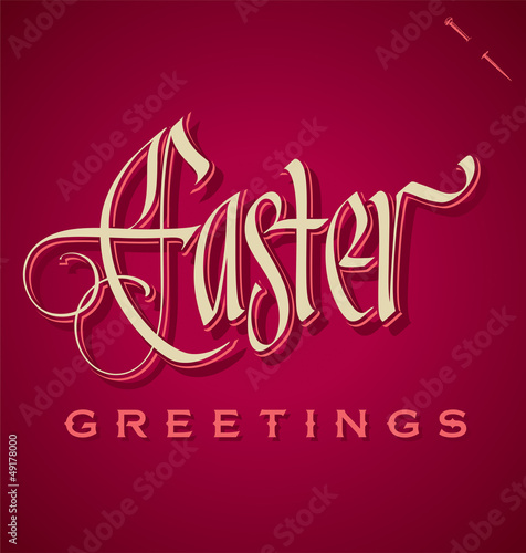 EASTER GREETINGS hand lettering  vector 