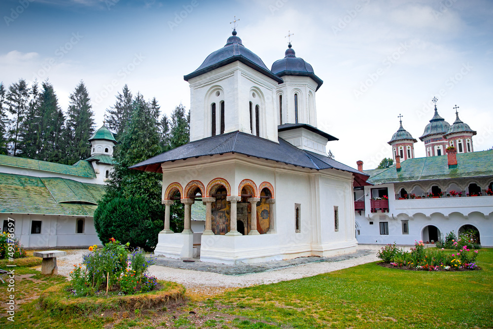 The old Church at the Sinaia Monastery in Sinaia.  Romania.