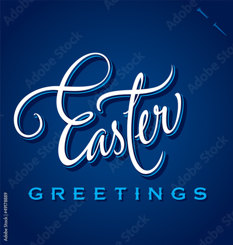 EASTER GREETINGS hand lettering (vector)