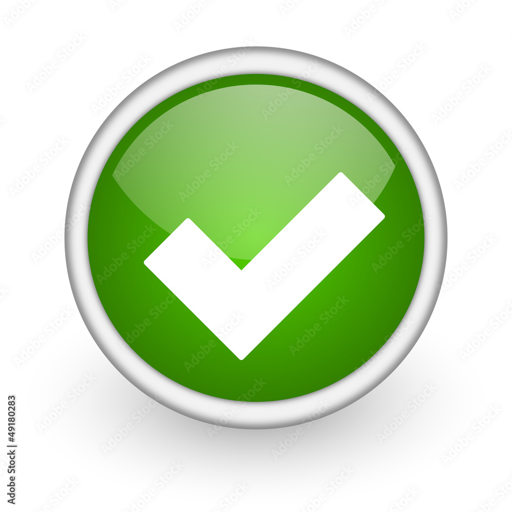 accept green circle glossy web icon on white background accept green circle glossy web icon on white background