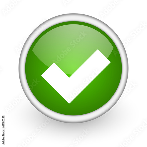 Free Download accept green circle glossy web icon on white background - GFXLoad