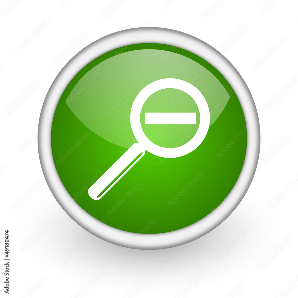 magnification green circle glossy web icon on white background magnification green circle glossy web icon on white background