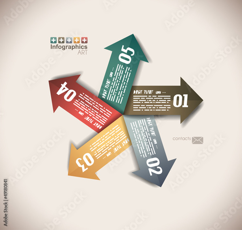 Infographics Design Template with 5 arrows
