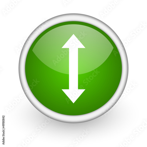 Free Download arrows green circle glossy web icon on white background - GFXLoad