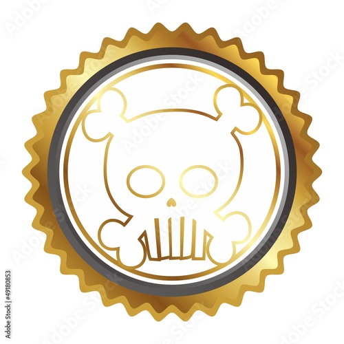 label tag gold skull