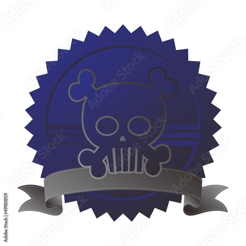 label tag blue skull