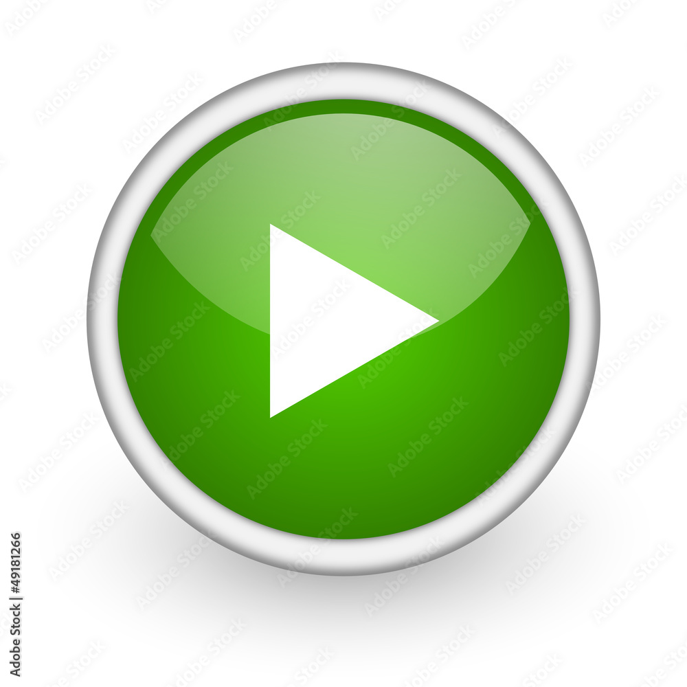 play green circle glossy web icon on white background play green circle glossy web icon on white background