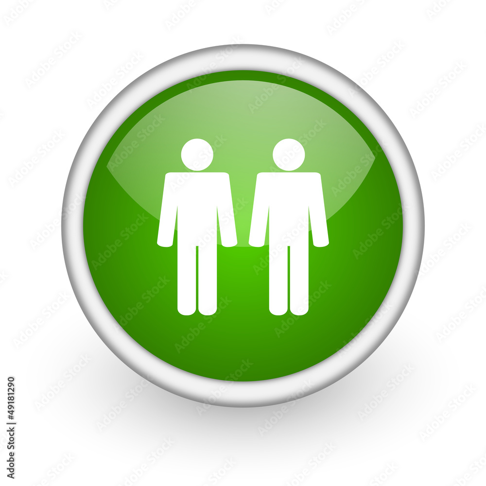 couple green circle glossy web icon on white background couple green circle glossy web icon on white background