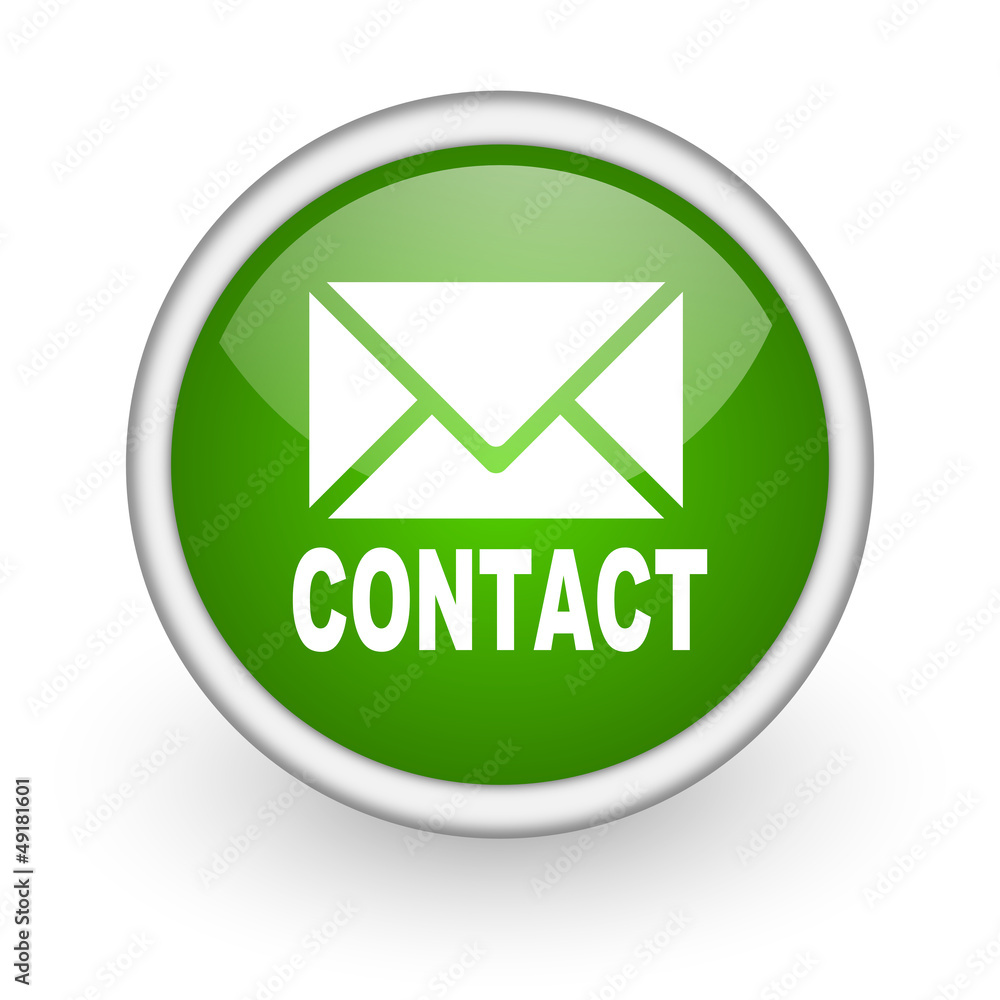contact green circle glossy web icon on white background contact green circle glossy web icon on white background