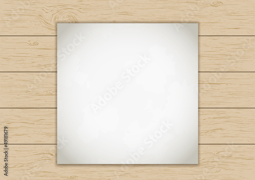 Wood plank background with old paper