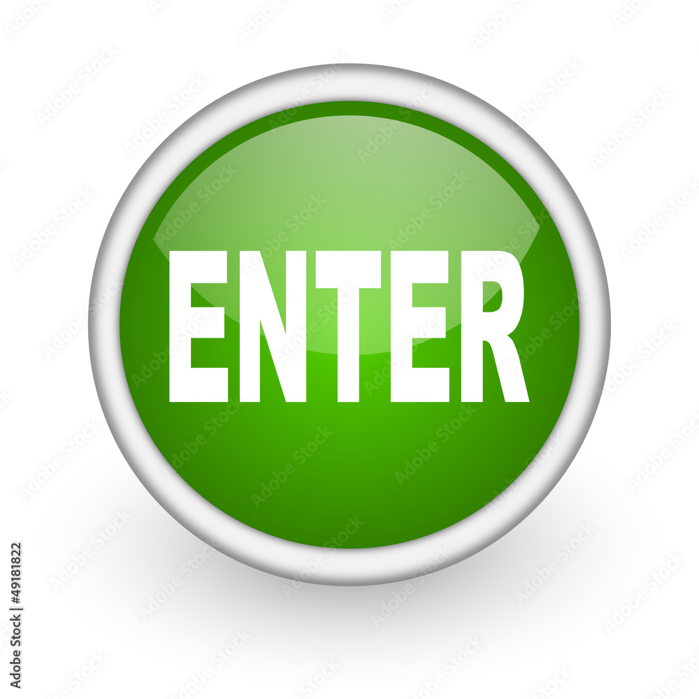 enter green circle glossy web icon on white background enter green circle glossy web icon on white background