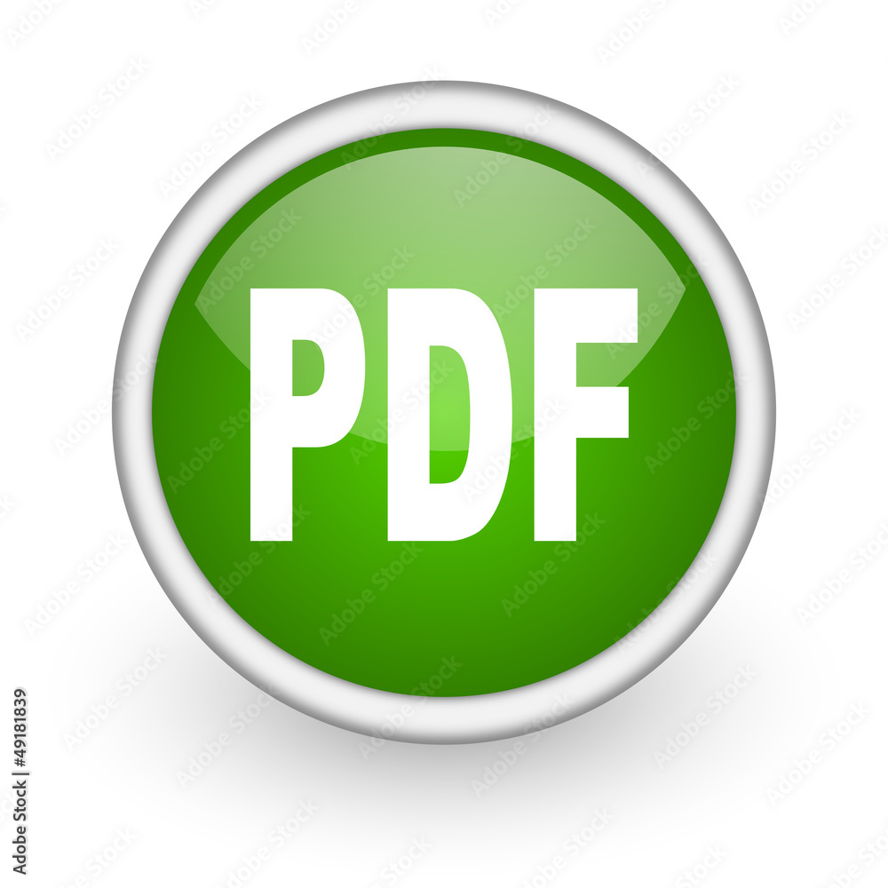 pdf green circle glossy web icon on white background pdf green circle glossy web icon on white background