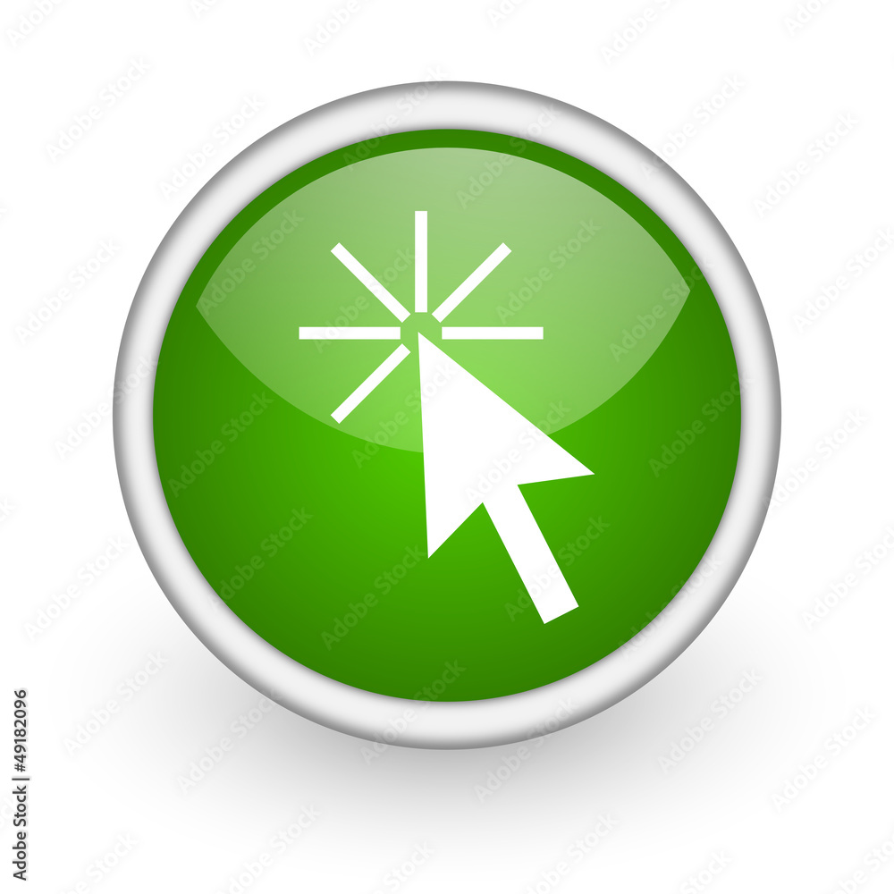 click here green circle glossy web icon on white background click here green circle glossy web icon on white background
