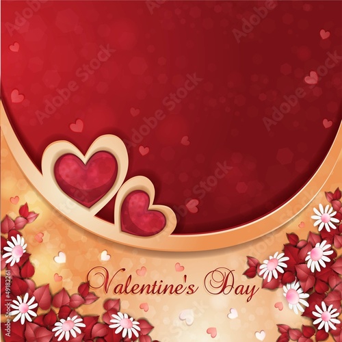 Valentine's day card with beautiful flowers