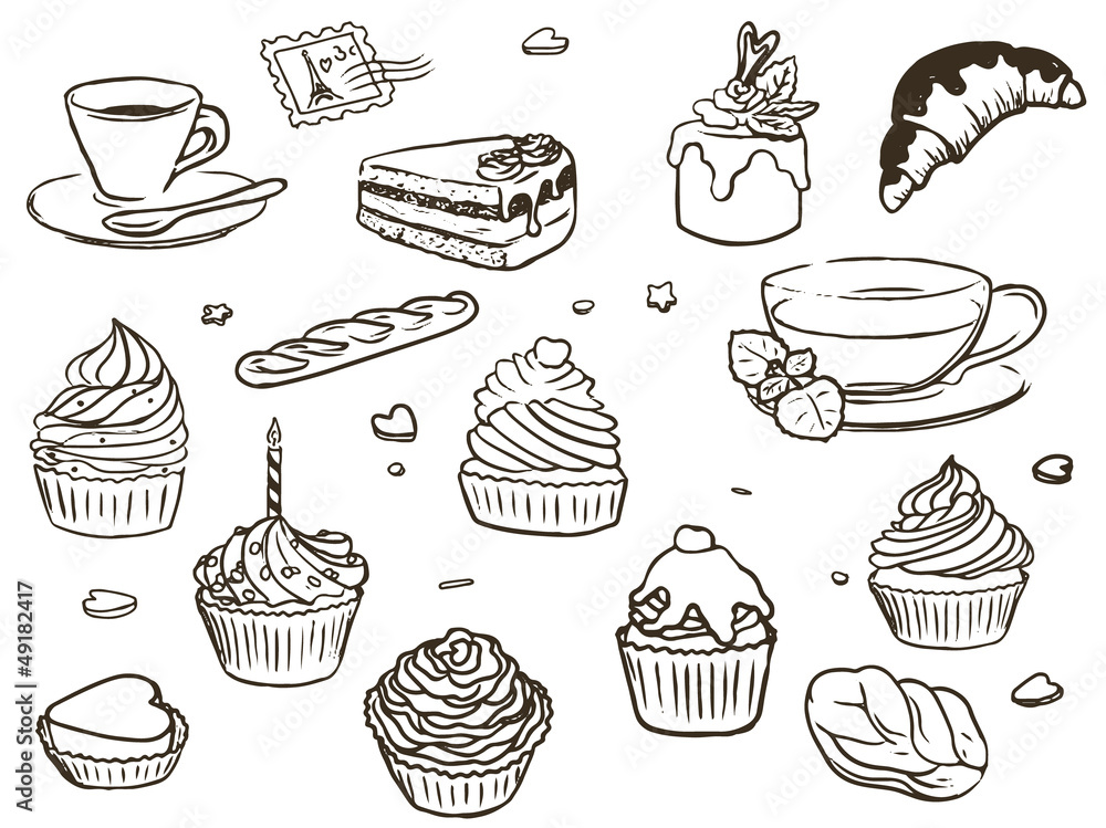 Set of cupcakes