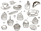 Set of cupcakes
