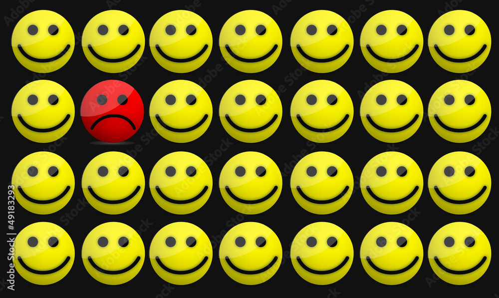 Fototapeta premium Smiles and one sad face