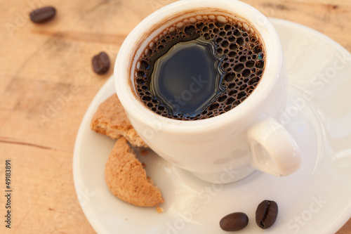 Cup of coffee with oatmeal cookies © DaniLana