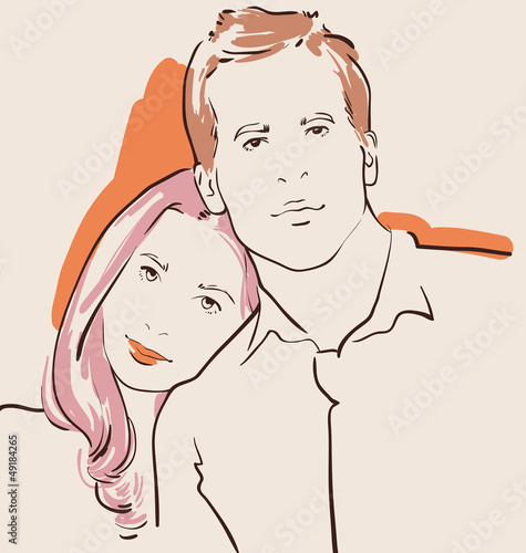 man and woman in love, couple vector illustration