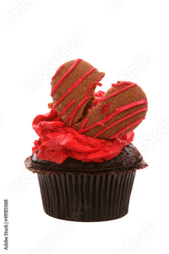 Valentine's Day cupcake with broken heart