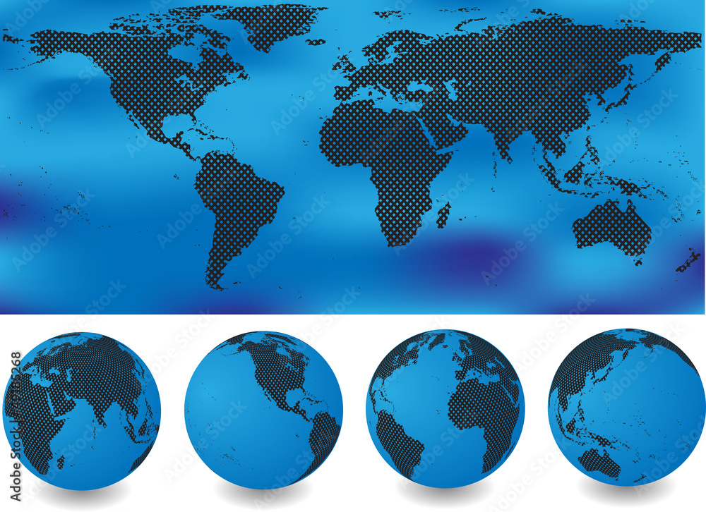 Fototapeta premium abstrakten Weltkarte mit Kugeln