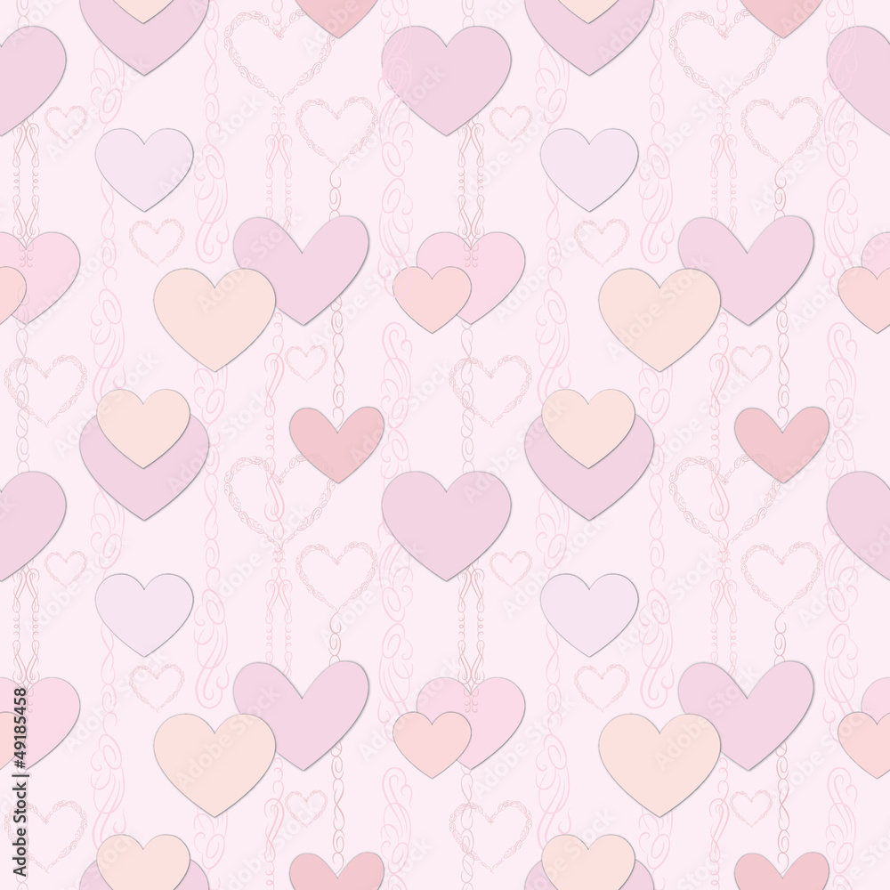 Love heart seamless background. Party card. Greeting pattern.