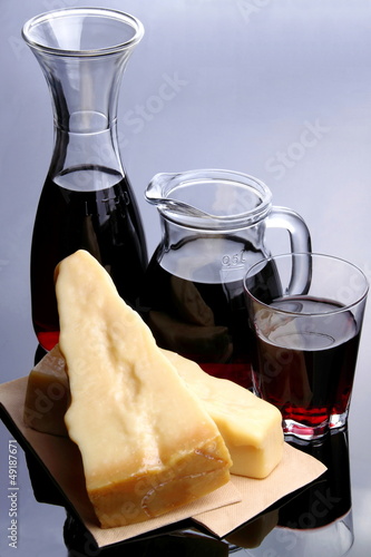 Parmiggiano con vino rosso photo