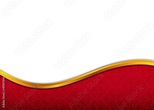 Abstract red background decorated with floral motifs