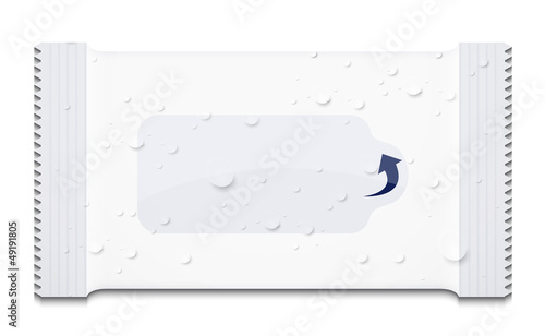 Vector aqua packaging for wet wipes on white. Eps10