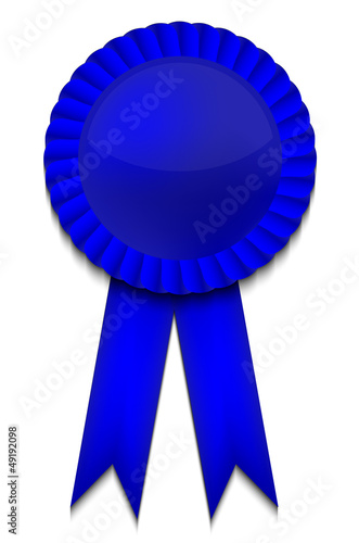 Vector blue ribbon on white background. Eps10