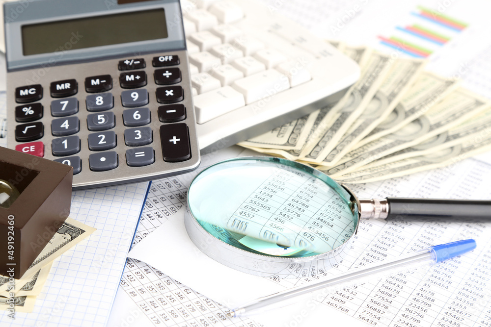 Financial information and money close-up Financial information and money close-up