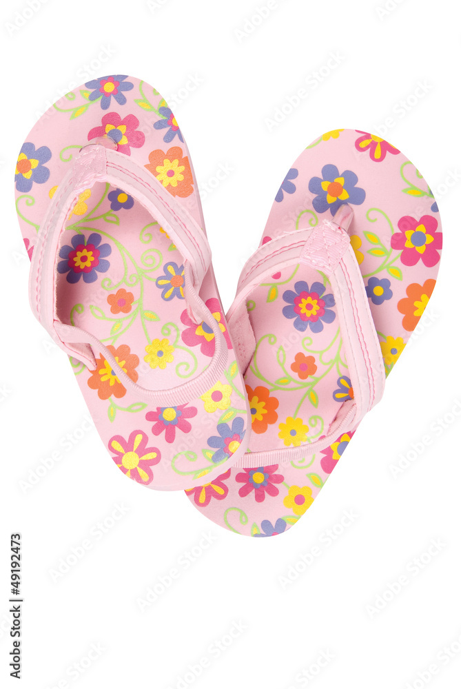 Sandals or flip flops on white. Clipping path included. Sandals or flip flops on white. Clipping path included.