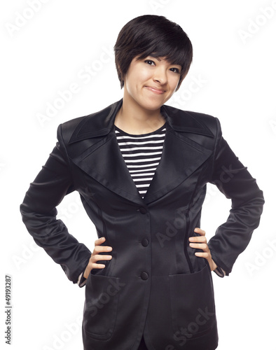 Expressive Mixed Race Woman...