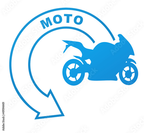 moto sur symbole bleu