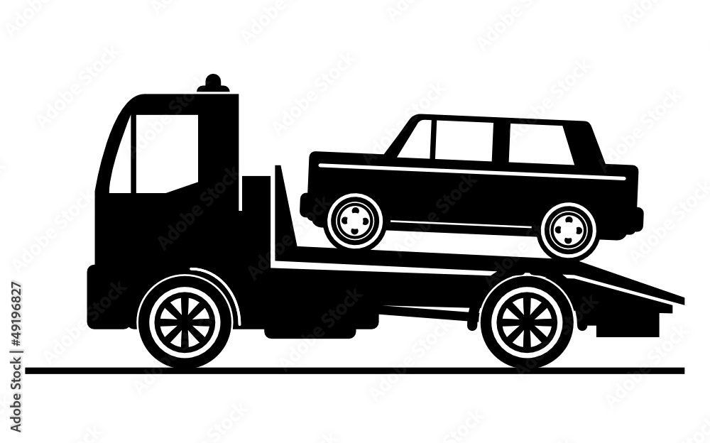 Car salvage and towing sign, vector illustration Car salvage and towing sign, vector illustration