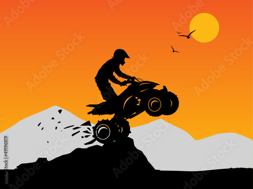 Off-road jump background, vector illustration