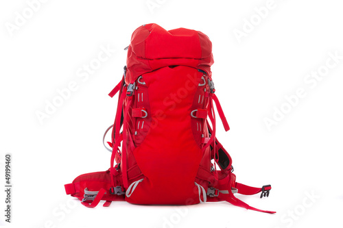 Hiking gear on the  white  background photo