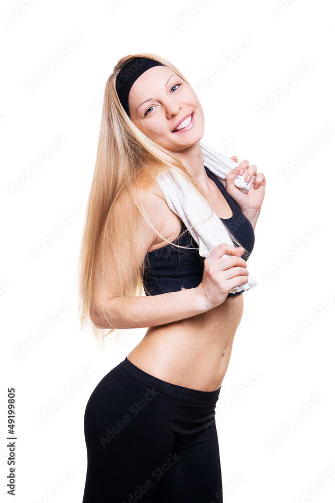 thin athlete on a white background thin athlete on a white background