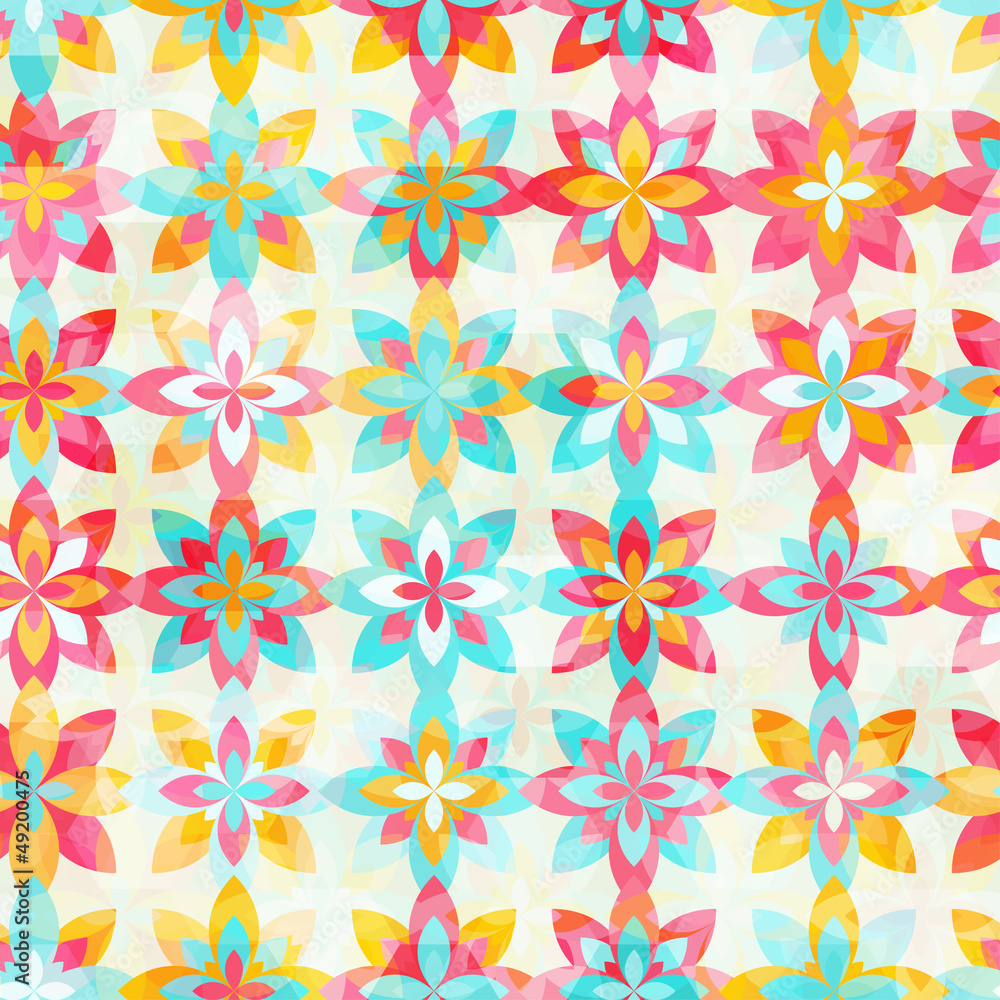 Abstract color flowers seamless pattern Abstract color flowers seamless pattern