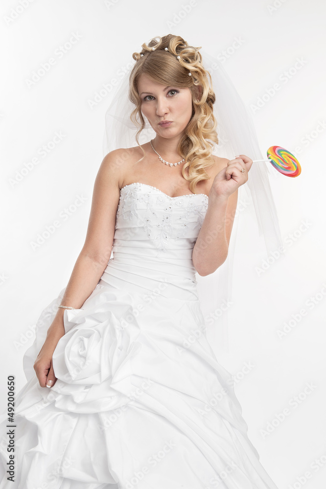 beautiful bride in a wedding dress