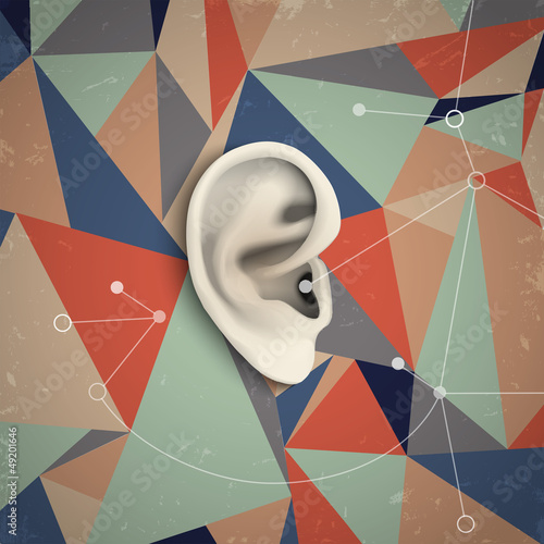 Futuristic grunge background with ear