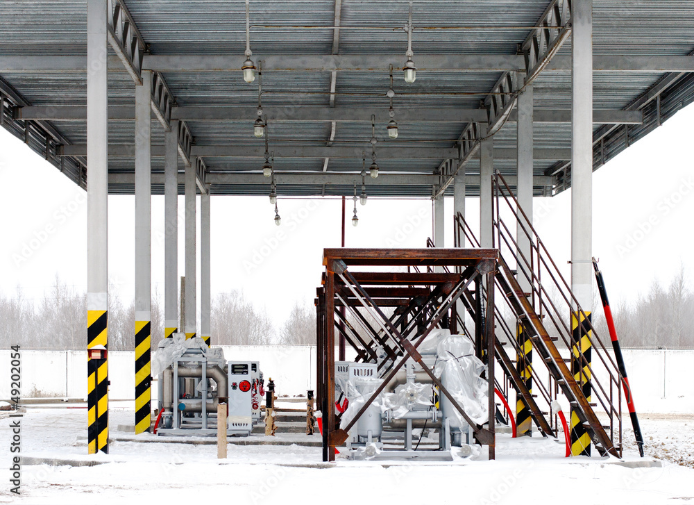 steel industrial design. ladder, awning, process equipment