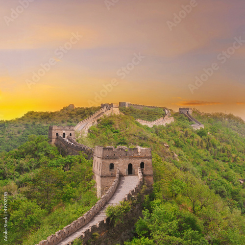 Great Wall of China during sunset